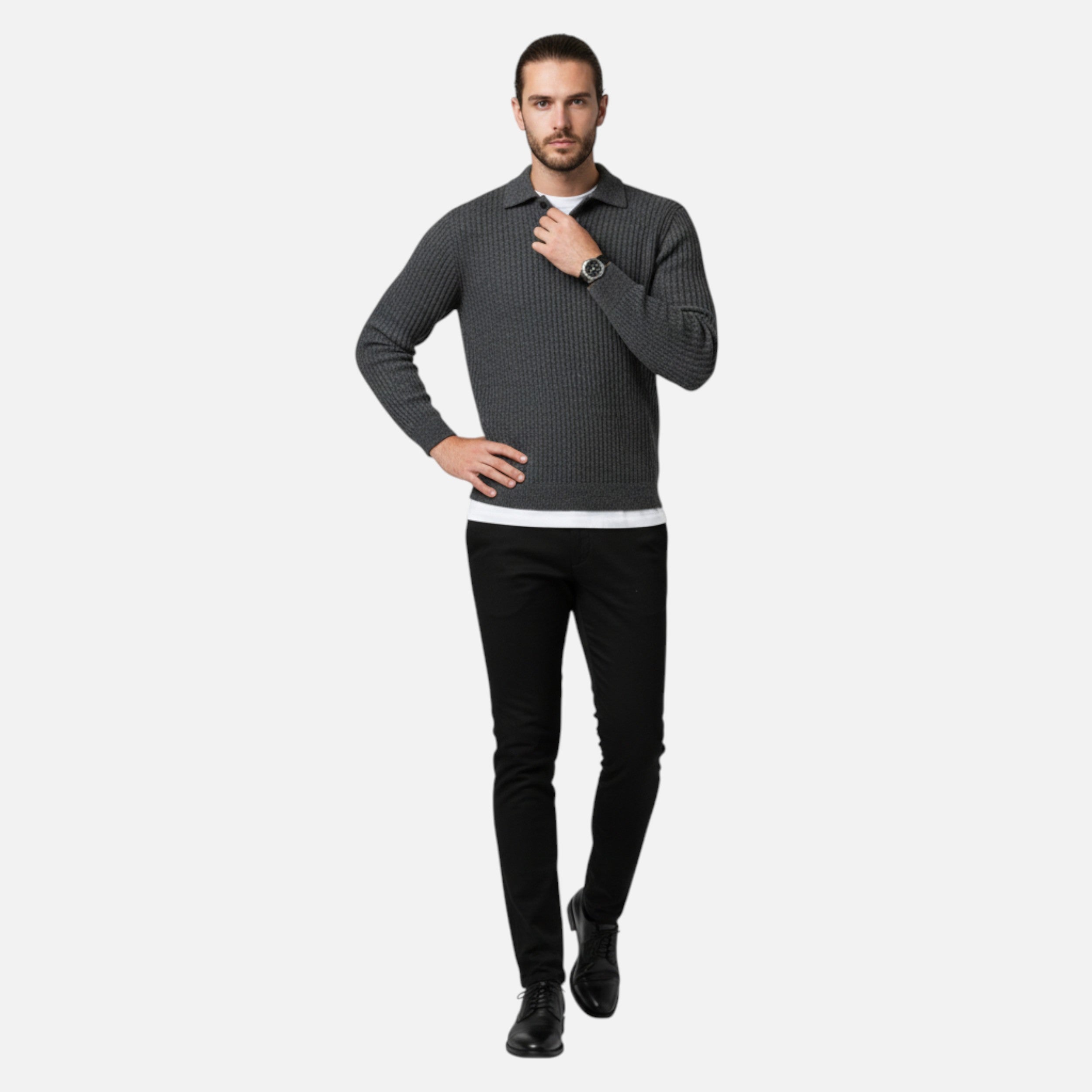 Célouris | Men’s Button-Front Knit Sweater