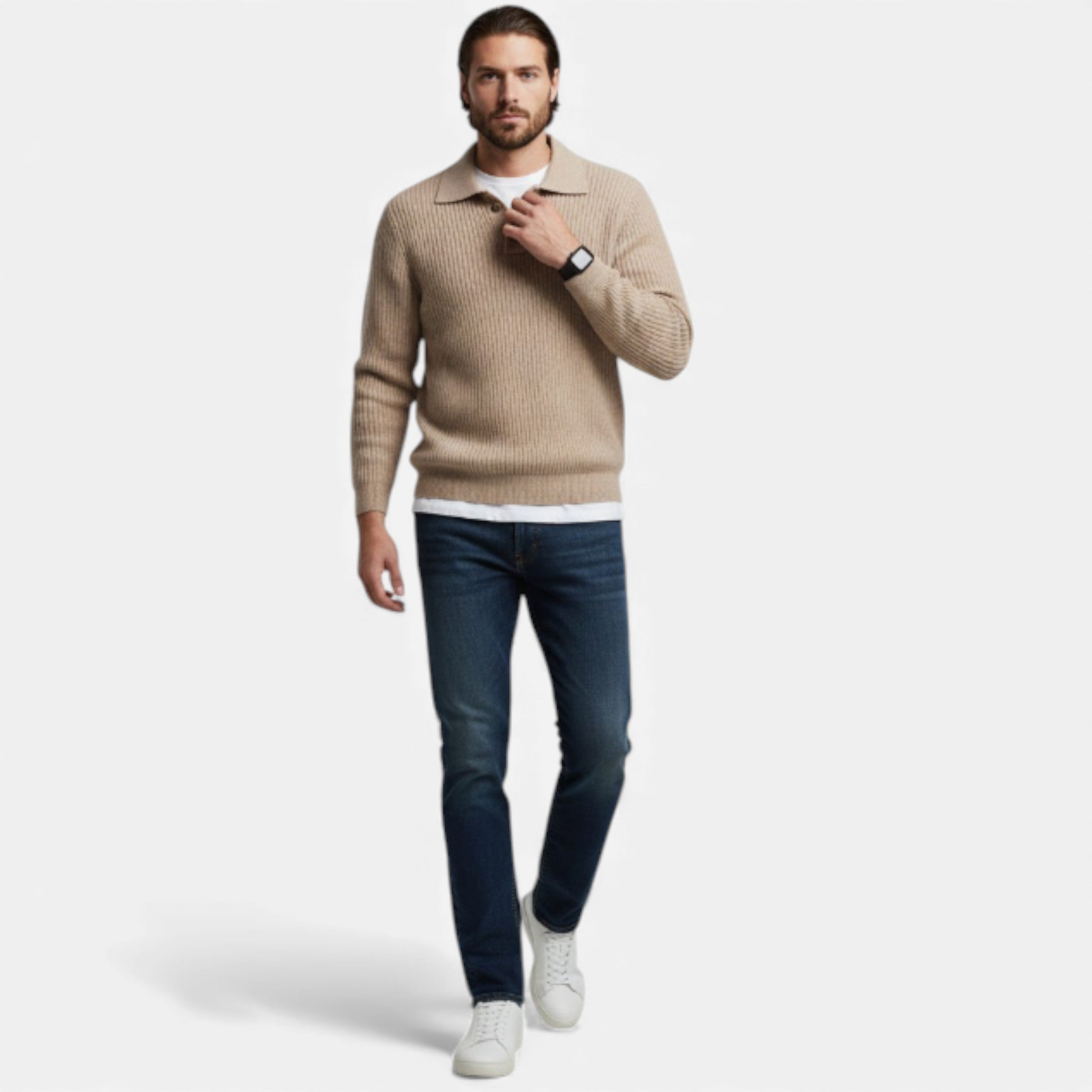 Célouris | Men’s Button-Front Knit Sweater