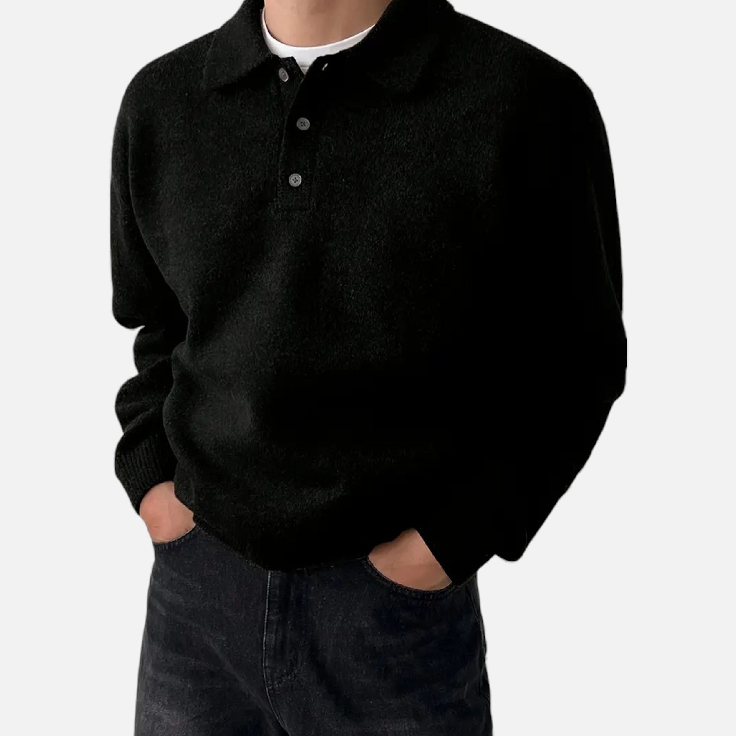 Célouris | Men’s Stretch-Knit Open-Front Sweater