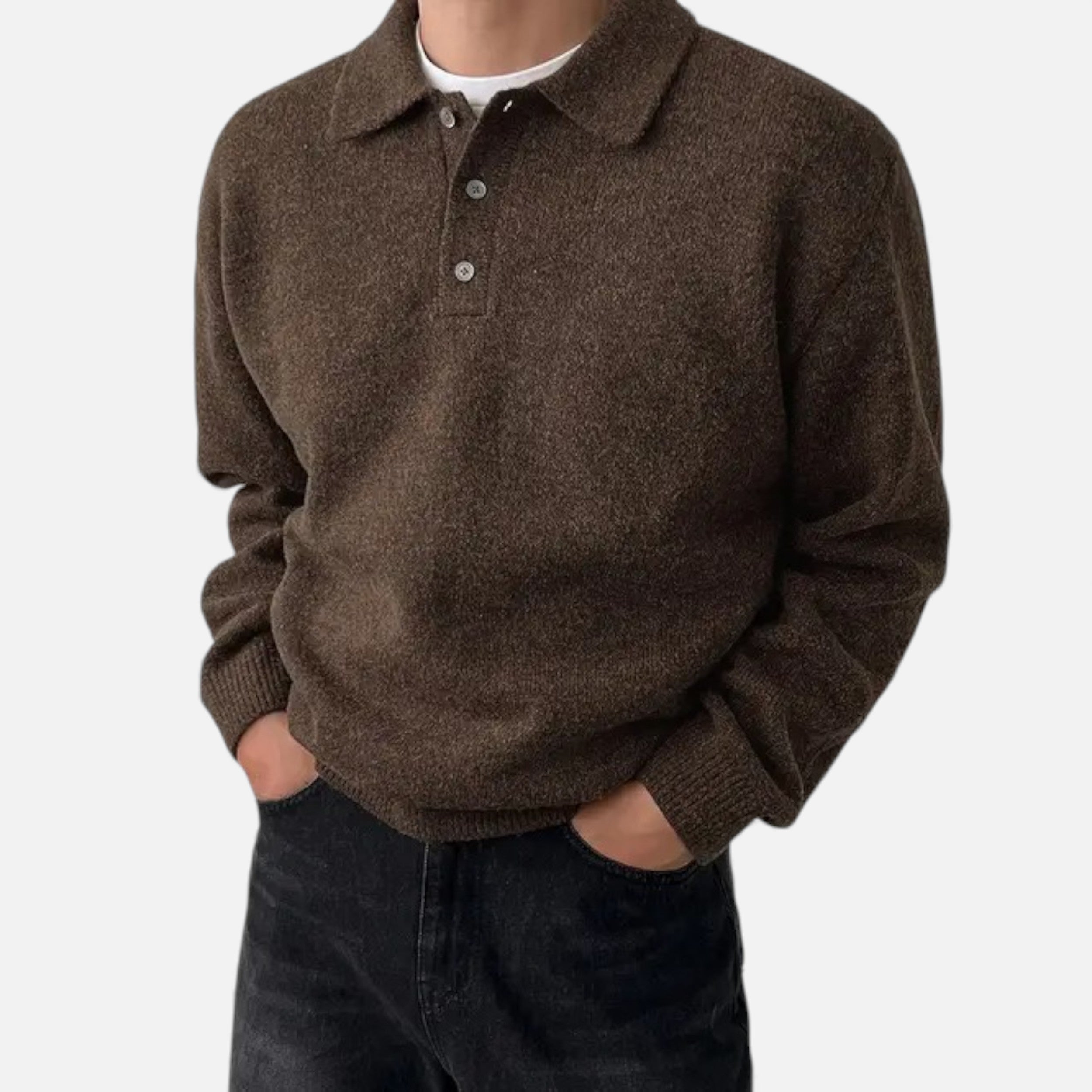 Célouris | Men’s Stretch-Knit Open-Front Sweater
