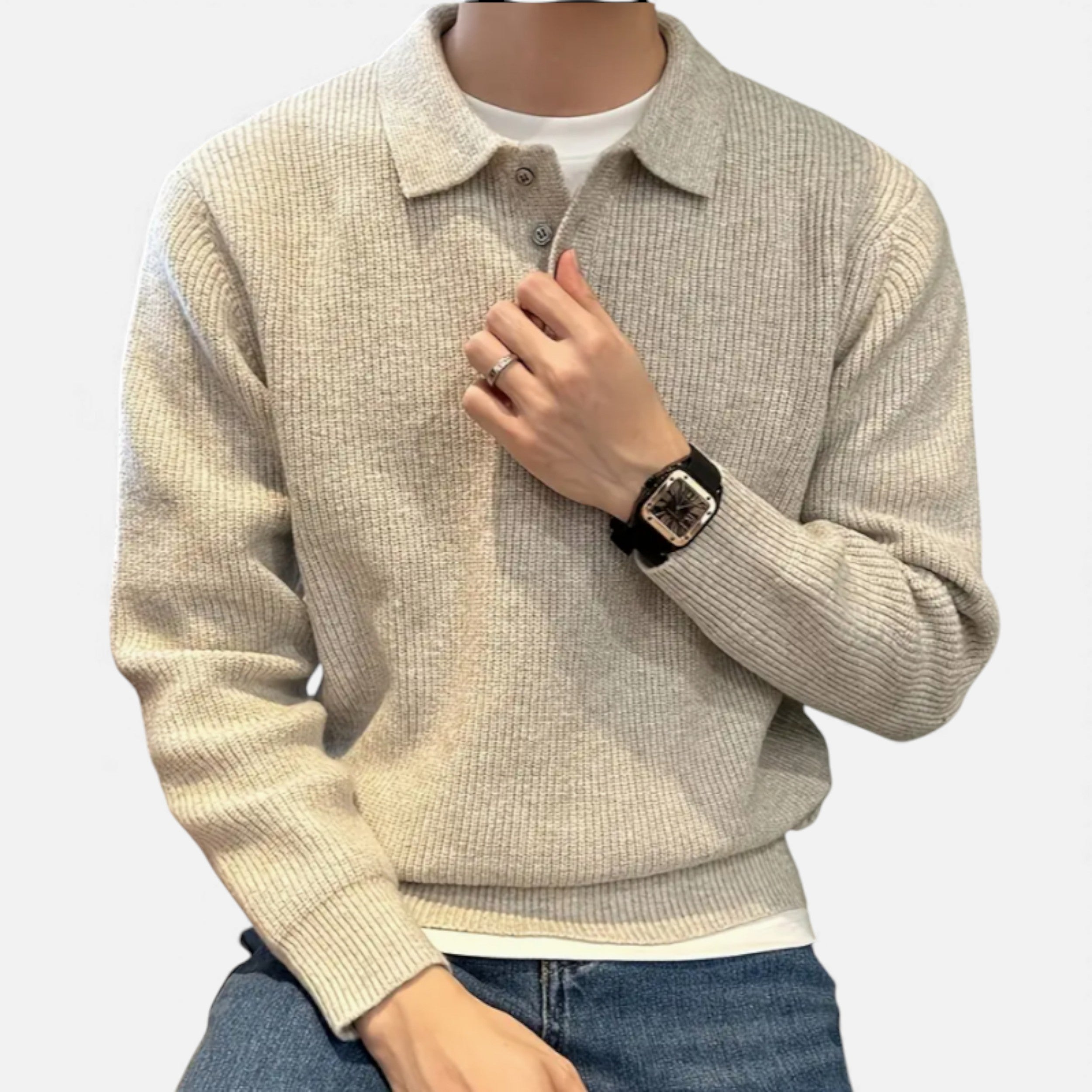 Célouris | Men’s Button-Front Knit Sweater